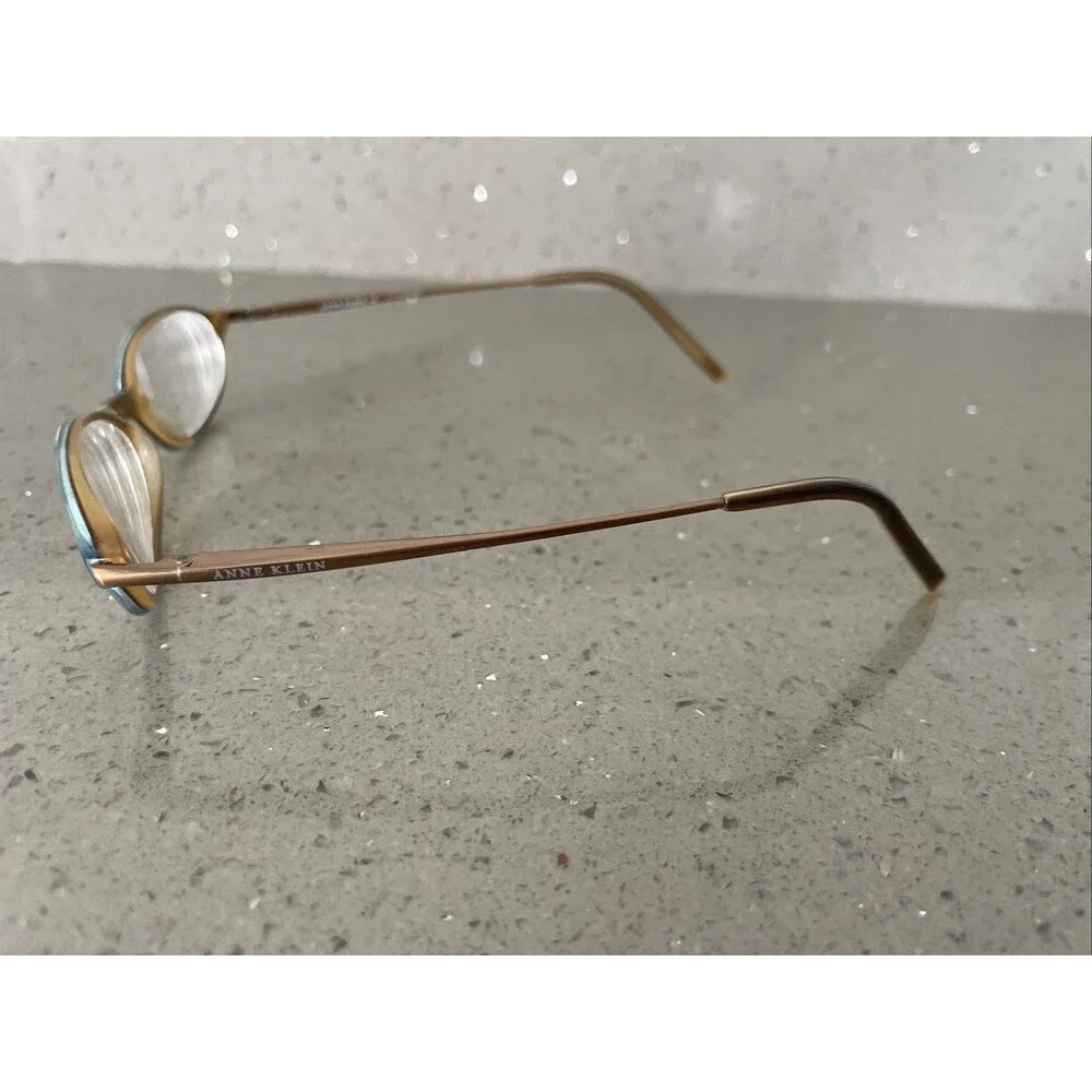 Anne Klein Brown Aqua Oval Eyeglasses FRAMES ONLY AK8026 K5170 48-17-135